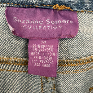 Suzanne Somers Collection Gem Embellished Light Wash Blue Jeans Size 14