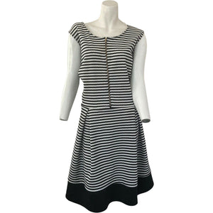 Ashley Stewart Dress Swing Black White Horizontal Stripes Plus Size 3X 18 20