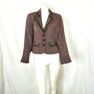 Unbranded Womens Multi Colored Knit Blazer Large