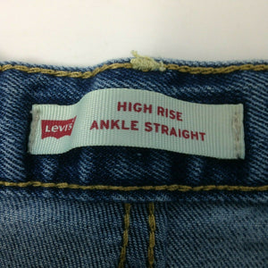 Levis Girls High Rise Ankle Skinny Straight Light Wash Blue Denim Jeans 12R