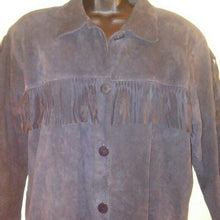 Load image into Gallery viewer, Vittadini Sport Womens Vintage Black Fringe Suede Jacket Small