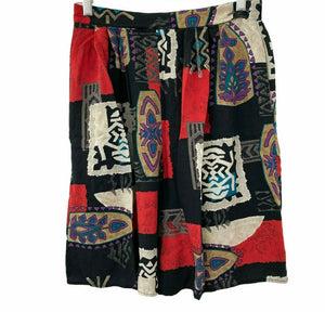Vintage 90s Box Office Shorts Multicolored Abstract Womens Size Medium