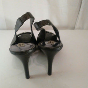 Simply Vera Vera Wang Cicely Womens Graphite Jeweled Slingback Heels 9.5 M