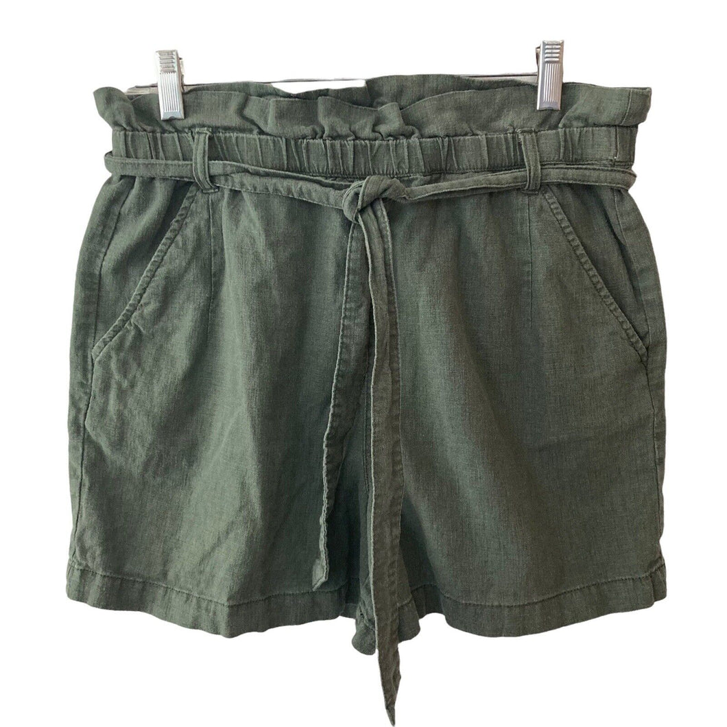 ANA A New Approach Shorts Paperbag Waist Army Green Womens Size Medium