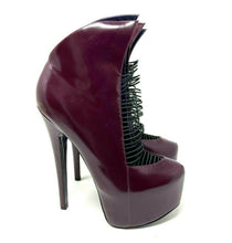 Load image into Gallery viewer, Zigi NY&#39;s London Trash Crime Patent Leather Burgundy Strappy High Heel Size 8.5