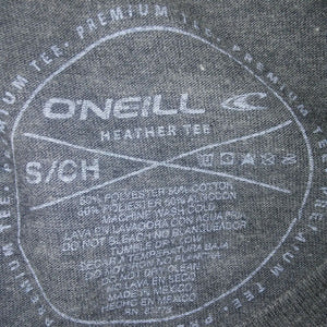 O'neill Mens Youth Heather Tee Gray and White Tshirt Small