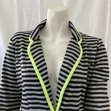 Load image into Gallery viewer, Olsenboyle Womens Black and Gray Striped Blazer Style Jacket Size Medium