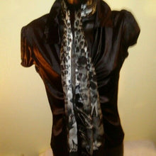 Load image into Gallery viewer, Women&#39;s Black and White Decorative Neck Scarf Silk Feel 58x13