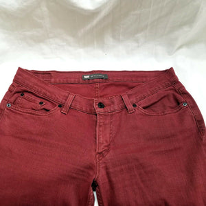 Levi's 524 Too Superlow Jeans Womens Burgundy Red Stretch Tapered Leg 13M