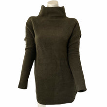 Load image into Gallery viewer, RDI Sweater Mock Neck Dark Olive Green Textured Women&#39;s Pullover Size Large