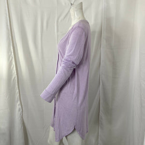 Josie Natori Womens Lilac Purple Womens Button Front Shirt Size Small