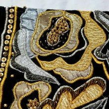 Load image into Gallery viewer, Etosha Womens Black Gold Silver Sequin Beaded Embroidered Raglan Sweater 1X