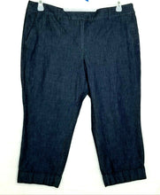 Load image into Gallery viewer, Ann Taylor Pants Womens Dark Wash Stretch Wide Leg Cuffed Cropped Pants 14P