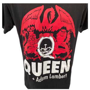 Queen + Adam Lambert 2014 tour concert t-shirt with dates on back classic rock
