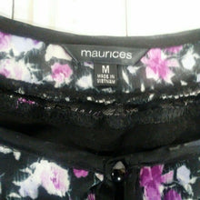 Load image into Gallery viewer, Maurices Womens Purple and Black Floral Blouse Medium