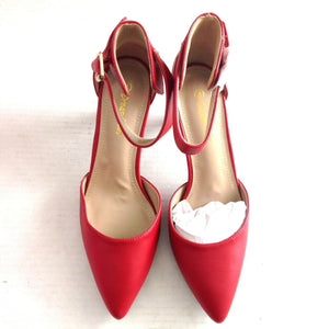 Dream Pairs Red PU Low Pointed Womens Red Pumps Size 8 46508