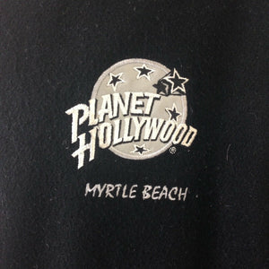 Planet Hollywood Myrtle Beach Mens Black Gray Vintage 90s Wool Jacket Size Med