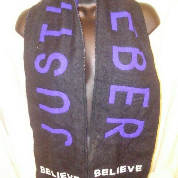 Justine Beiber Believe Black and Blue Neck Scarf