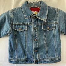 Load image into Gallery viewer, Sesame Street Child’s Blue Denim Trucker Jacket 24 Months