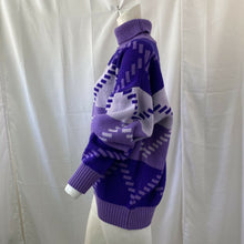 Load image into Gallery viewer, Vintage 80s Charlayne NY Womens Purple Turtle Neck Sweater Large