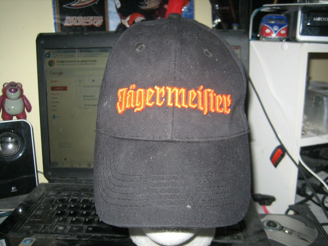 JAGERMEISTER BASEBALL HAT CAP BEER ADULT ONE SIZE BLACK ORANGE JAGER SHOT