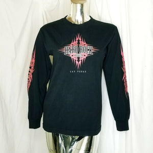 Hard Rock Hotel & Casino Black Red Tribal Flames Las Vegas long sleeve Shirt S