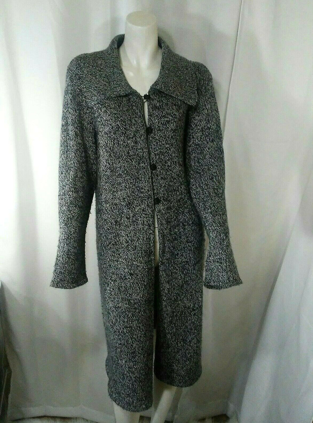 Style & Co Collection Womens Black and Gray Long Cardigan Sweater Large