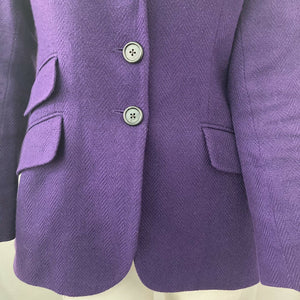 Vintage 90s Lauren Ralph Lauren Blazer Petites Fabric Purple Silk Blend Size 2P