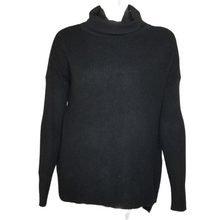 Load image into Gallery viewer, Devotion By Cyrus Sweater Turtleneck Black Hi-Low Rib-Knit Womens XS