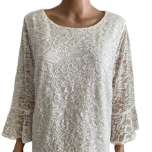 Load image into Gallery viewer, Croft &amp; Barrow Shirt Womens 1X White Lace Bell Sleeve