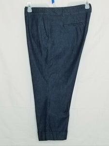 Ann Taylor Pants Womens Dark Wash Stretch Wide Leg Cuffed Cropped Pants 14P