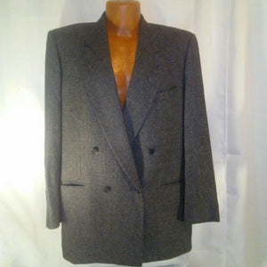 Holt Renfrew by Samuelsohn Mens Black and Gray Tweed 2 Piece Suit