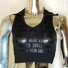 Load image into Gallery viewer, Forever 21 Crop Top Hooded Womens Black Sleeveless Racerback XS