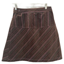 Load image into Gallery viewer, Jong Skirt Mini Pleated Corduroy Brown Striped Womens Size 36