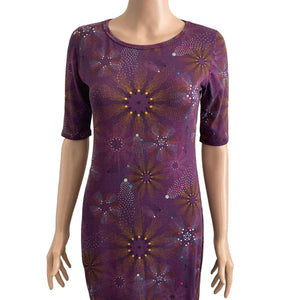 Lularoe Dress Simply Comfortable Multi Pattern Purple Dress Womens XS