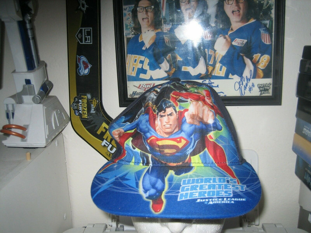 JUSTICE LEAGUE OF AMERICA BASEBALL HAT CAP YOUTH JLOA SUPERMAN BATMAN FLASH DC