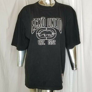 Ecko Unltd Mens Black White Logo Short Sleeved T-shirt Large