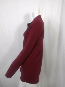 Charter Club Womens Red Maroon 100% Merino Wool Cardigan Sweater Small