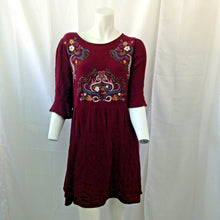 Load image into Gallery viewer, Xhilaration Womens Burgundy Red Embroidered Floral Top Size Medium