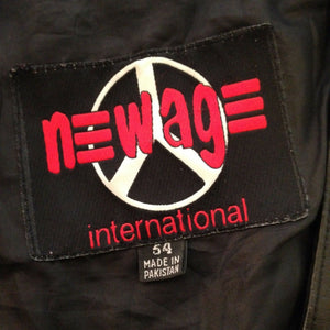 New Age International  Mens Sleeveless Black Leather Motorcycle Vest Size 54