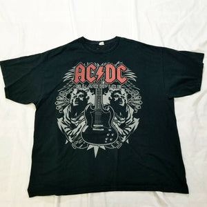 Gildan Mens Black Red AC/DC Black Ice Short Sleeve Vintage Tshirt 2XL