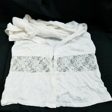 Load image into Gallery viewer, Maurices Top Open Front Womens Small White Lace Midriff Short Sleeve