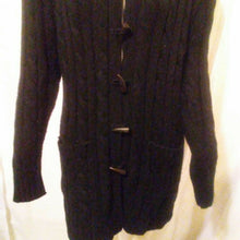 Load image into Gallery viewer, Keren Hart Womens Black Cable Knit Long Sweater Small
