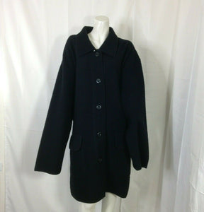 Designs & Co Lane Bryant Womens Vintage 60s 70s Black Wool Coat 20-22