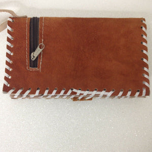 Nicaragua Light Brown Suede Graphic Coin Purse