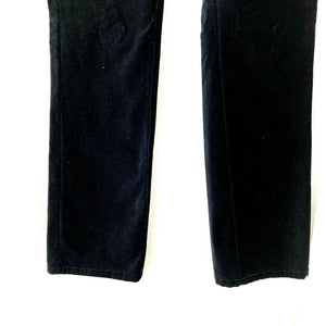 White House Black Market Blanc Womens Black Velour Boot Leg Pants Size 2R