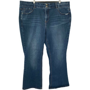 Lane Bryant Jeans Bootcut Plus Size Denim Elastic Waist Tighter Tummy Tech 22 S