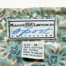 Load image into Gallery viewer, Vintage Maggie Lawrence Green Beige Peach Paisley Button Up Long Sleeve Shirt M