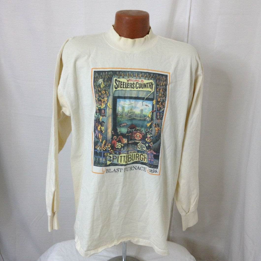 vintage Pittsburgh Steelers blast furnace long sleeve shirt XL vtg nfl football