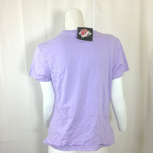 Pink Cookie Womens Lilac Purple Tiger Rhinestone Short Sleeved Tshirt Size XL